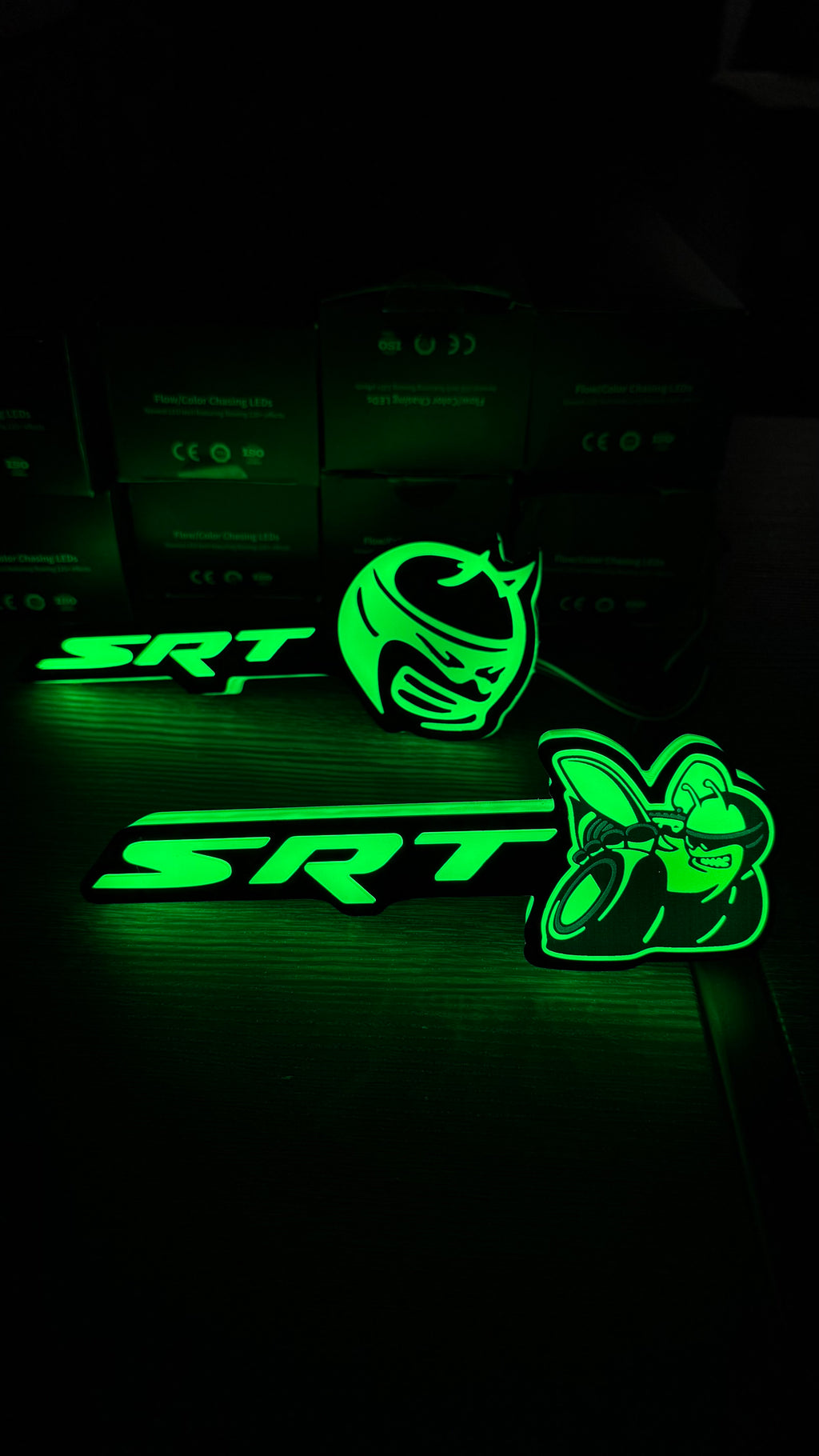 Scat Pack RGB LED Grille Emblem – App Controlled Color Changing Badge